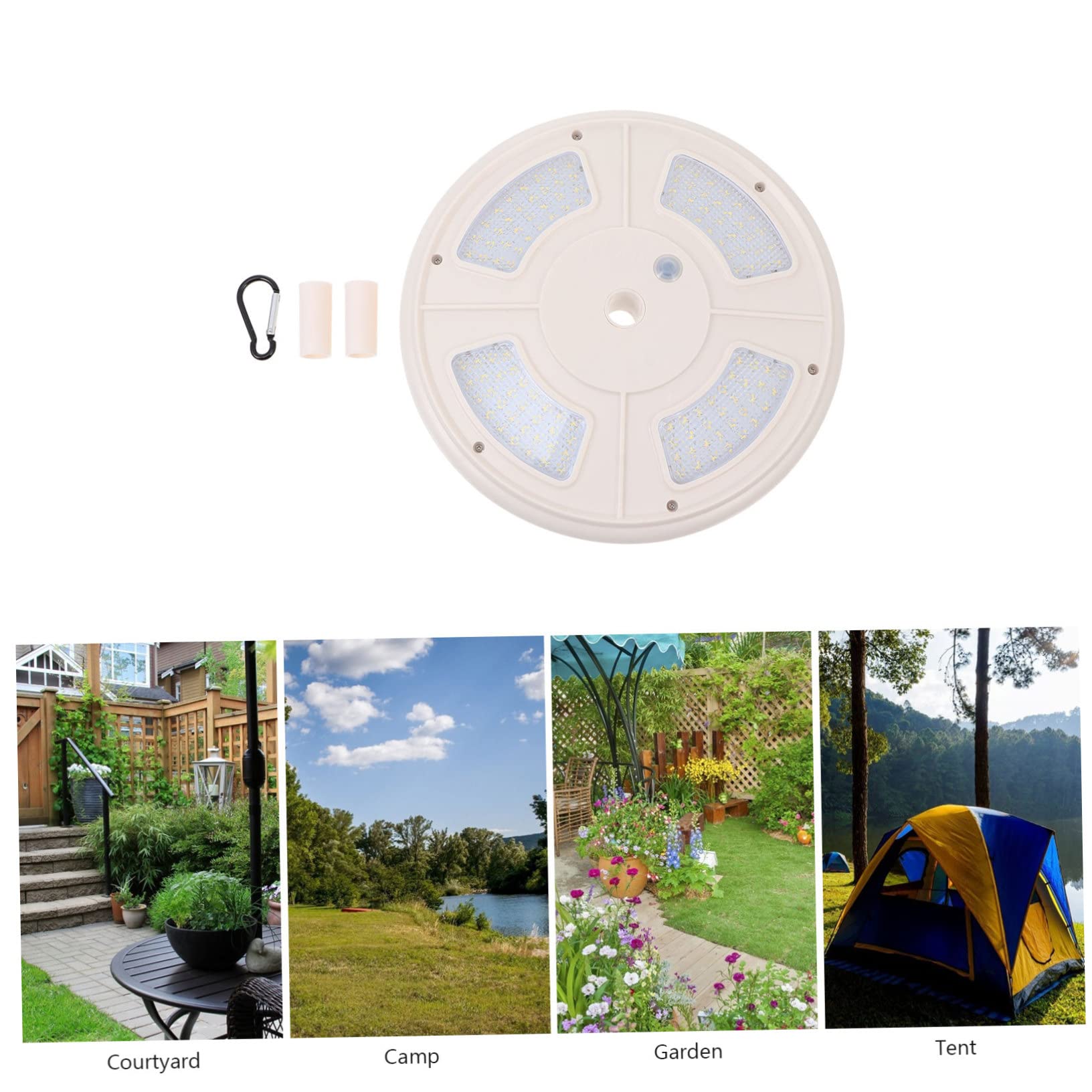 Toyvian Camping LED Lampe mit 128 LEDs Ip55 Weiße Abs Außenleuchte für Fahnenmast 2600mah Akku für Camping und Outdoor Einsatz