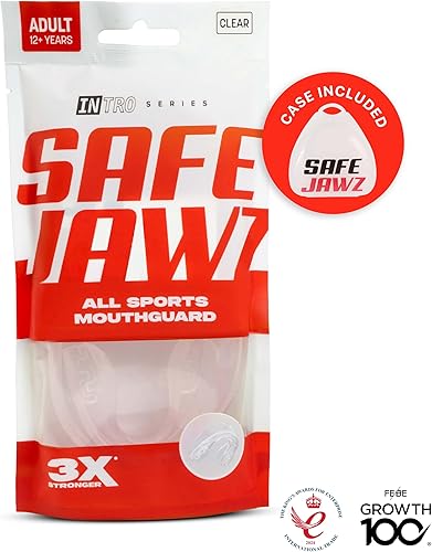 Miniatura 6 de SAFEJAWZ Protector bucal delgado para adultos y jóvenes con estuche para boxeo, baloncesto, lacrosse, fútbol, artes marciales, hockey y todos los