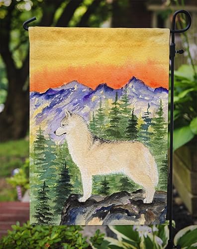 Miniatura 3 de Caroline's Treasures SS8285GF Bandera de jardín de Husky siberiano para buzón, bandera decorativa para patio exterior, obras de arte de patio,