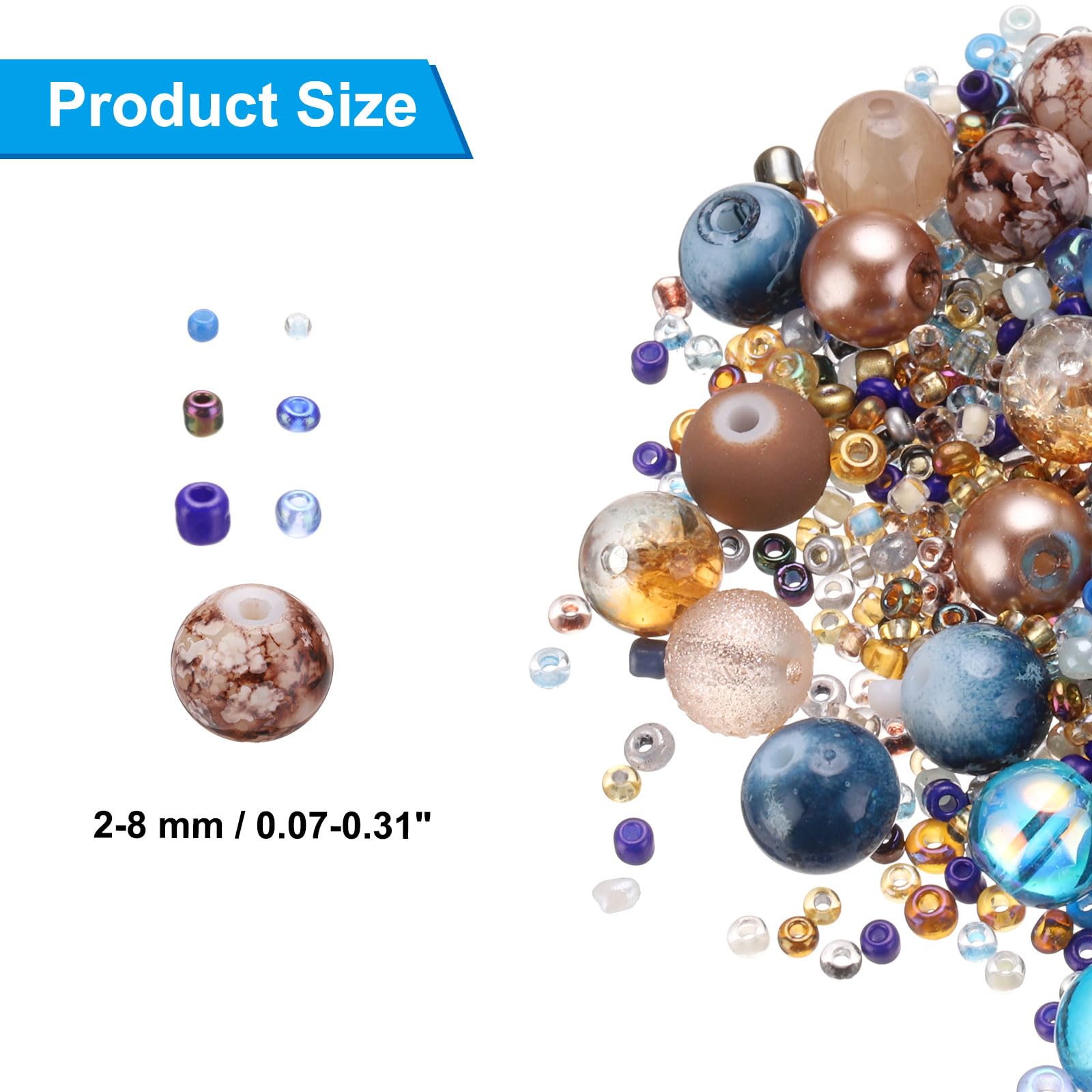 PATIKIL 2-8mm Assorted Glass Resin Beads - Image 2