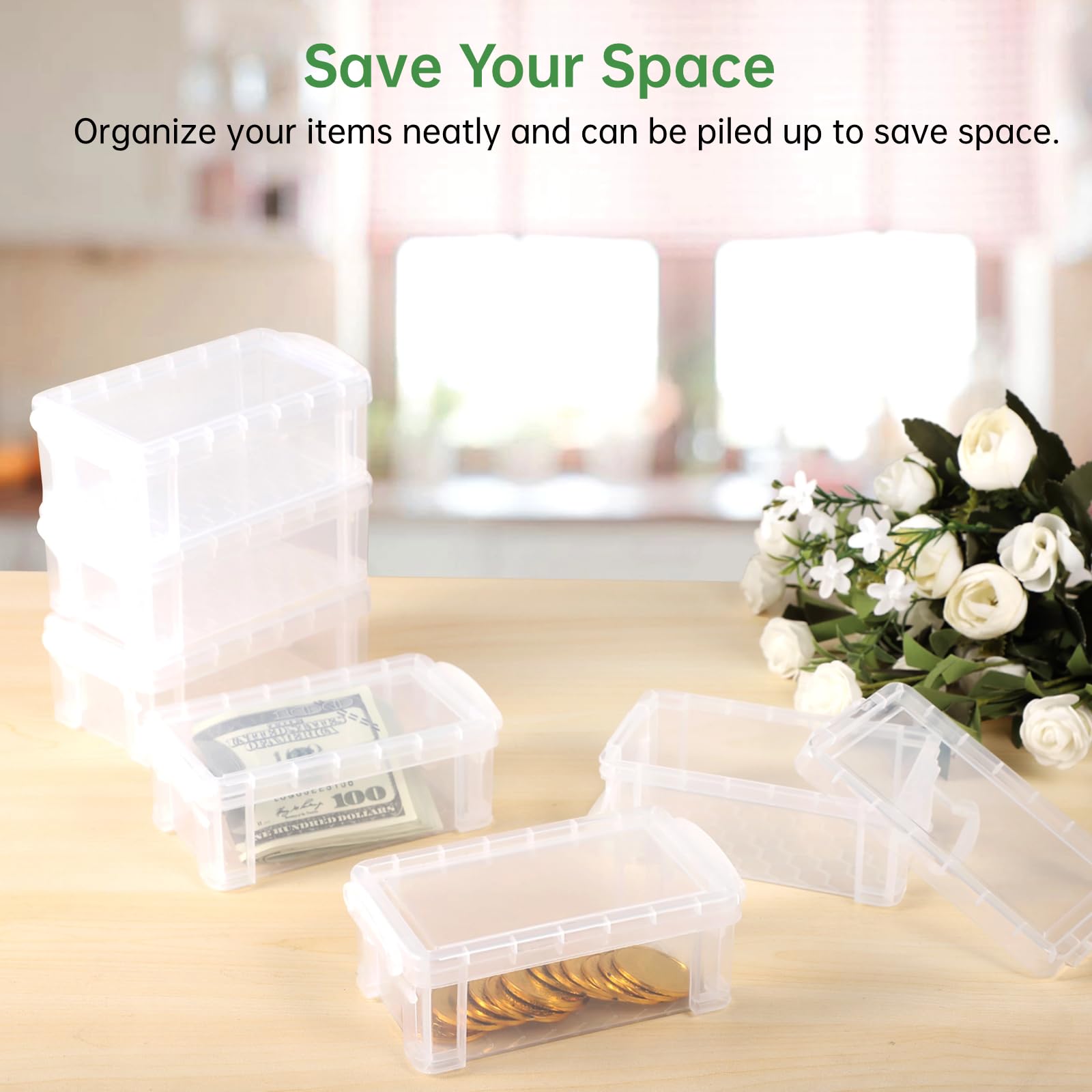 Amazon.co.jp: ミニプラスチックボックス 12個 小さな透明ストレージ