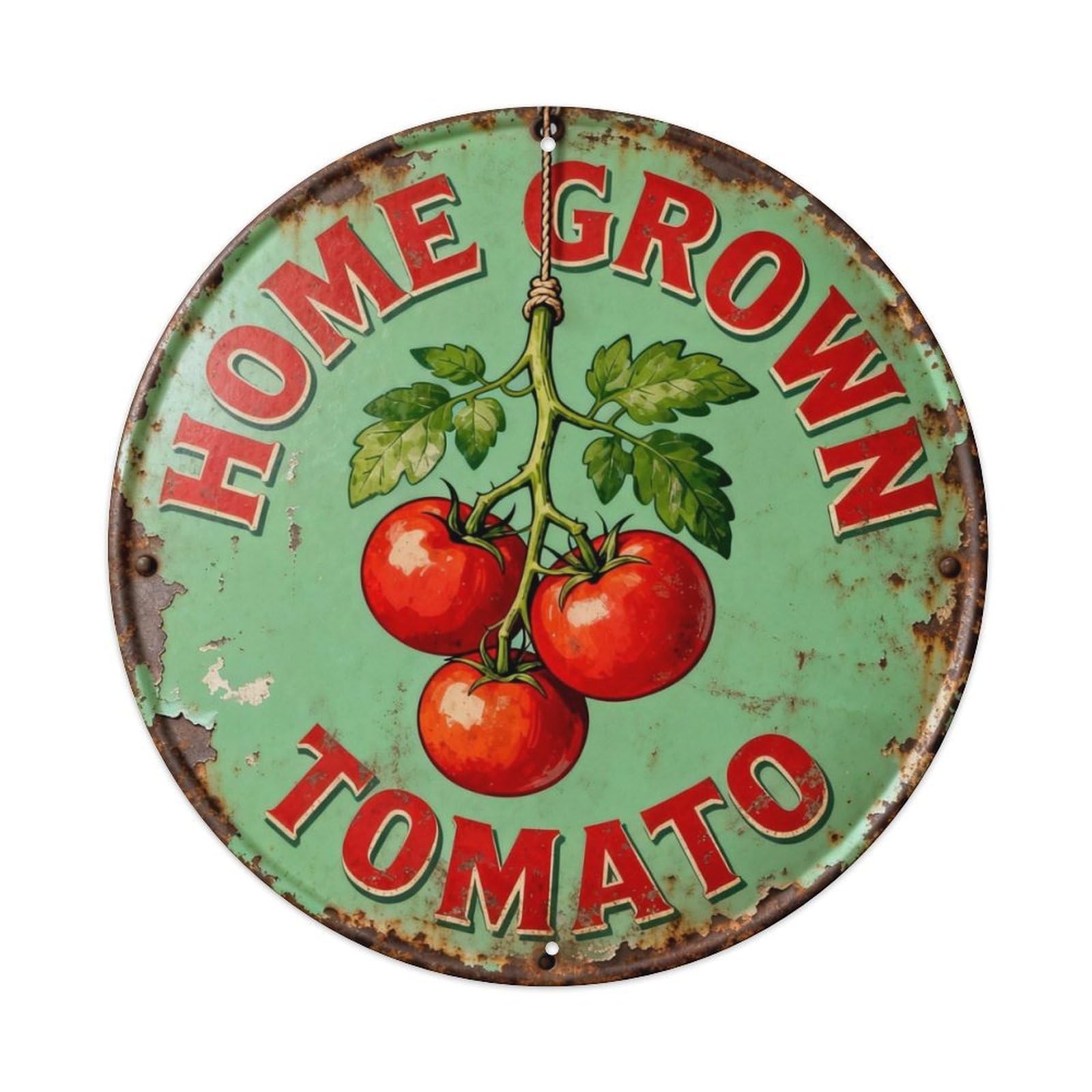 Home Grown Tomato Metal Tin Sign Plaque
