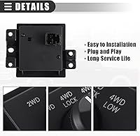 Vista 6 de Motoforti Interruptor selector de tracción en las cuatro ruedas, perilla del interruptor de control selector de caja de transferencia, para Dodge