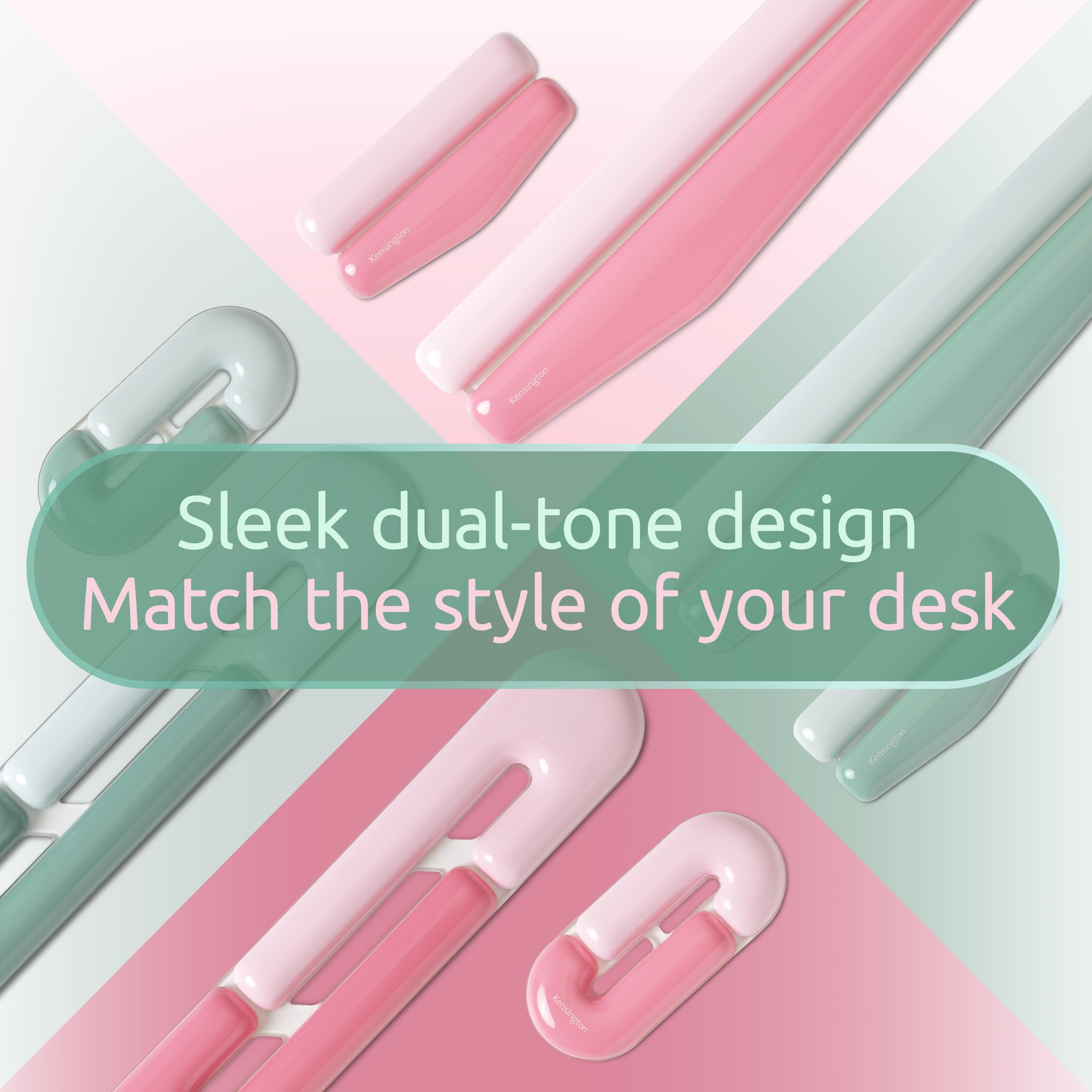 Kensington Duo Gel Mountain Repose-poignet pour clavier, repose-poignet pour clavier pleine taille, repose-poignet ergonomique pour ordinateur, tapis d'ordinateur antidérapant avec support de poignet