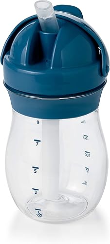 OXO Tot Transitions - Vaso con pajita, 9 onzas, color azul marino