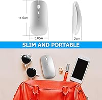 Vista 7 de Ratón ergonómico Bluetooth para Mac, ratón Bluetooth inalámbrico recargable, 2.4G ratones inalámbricos 4 botones y 3 DPI ajustables para ordenador