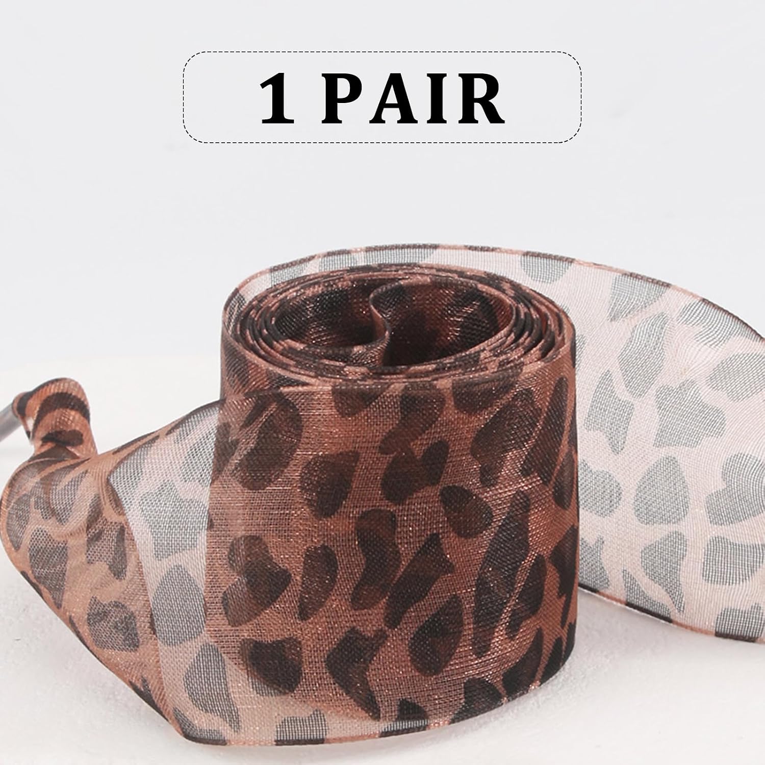 UamGlsob 4CM Wide Leopard Print Shoe Laces, Snow Yarn Sheer Silk Cheetah Shoelaces Replacement Strings for Women Sneakers