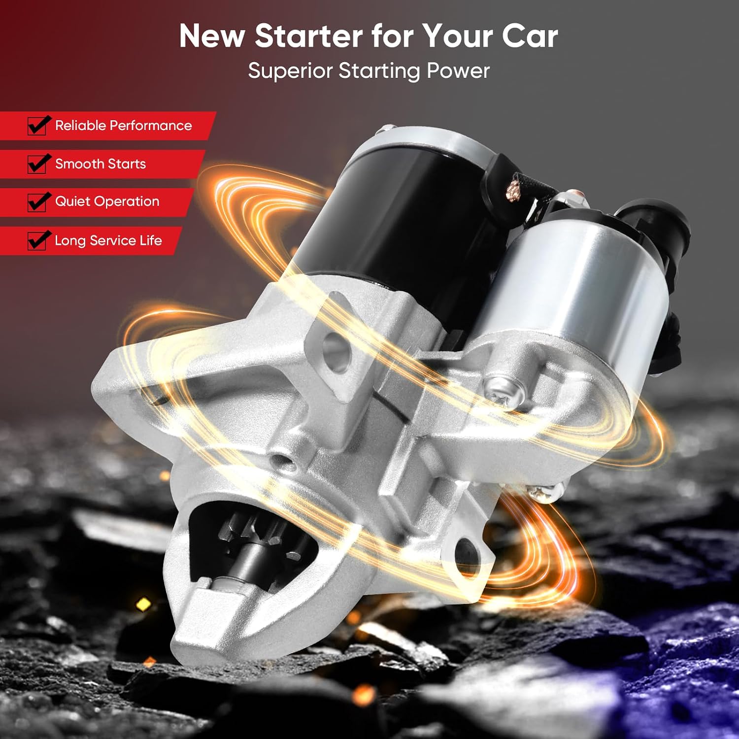 10910N New Starter Motor Compatible with 2014-2016 Chevy Silverado 1500 Tahoe Suburban GMC Sierra 1500 Yukon Savana Cadillac Escalade Express Van 2500/3500 V6 V8 4.3L 5.3L 6.2L OE# 12655055 M000T24072