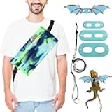 Esmorah Bearded Dragon Carrier and Leash Harness with Wings, Small Animal Sling Carrier and Reptile Carrier, Lizard Adjustable Harness and Sling Bag for Outdoor Travel Walking Rest