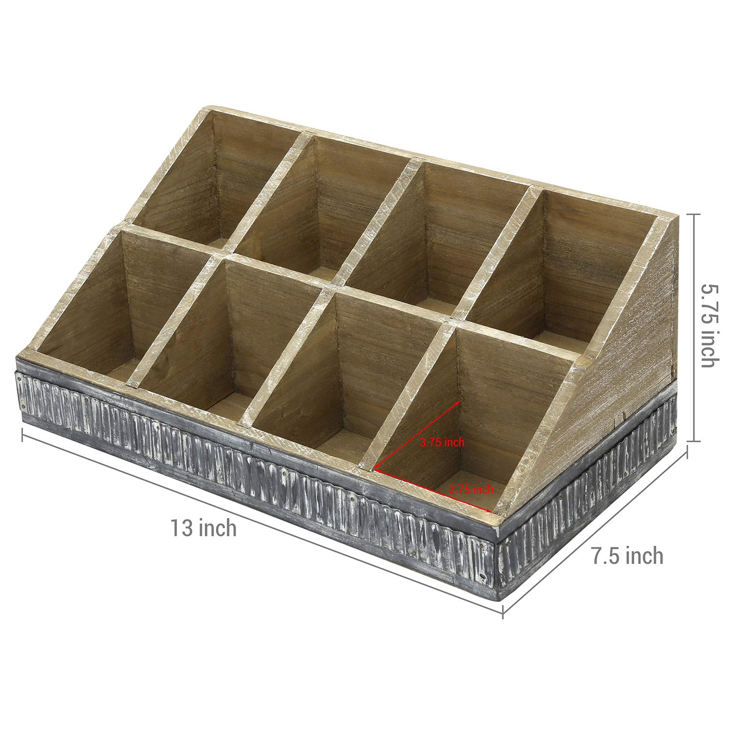 Amazon.com: MyGift Rustic Brown Wood Tea Bag Holder