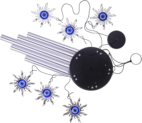 Miniatura 4 de Campanillas de viento de ojo malvado azul, decoración al aire libre, atrapavientos móvil, campanas de viento de ojo malvado, amuleto de ojo malvado