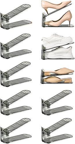 Miniatura 27 de 12 piezas Organizador de ranuras para zapatos, soporte ajustable para ahorrar espacio, organizador de zapatos, bandeja de exhibición para zapatillas