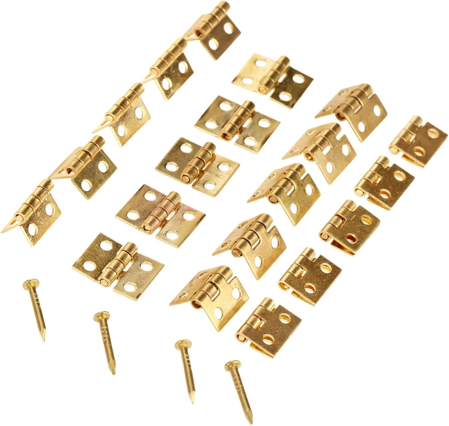 20Pcs Brass Mini Cupboard Hinge Furniture Fittings Decorative Jewelry Wood Box Cabinet Door Hinges Furniture Hardware 10x8mm