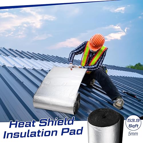 Vista 4 de Zhengmy Tapete de aislamiento térmico y acústico para automóvil de 36.3 pies cuadrados y 196 mil, tapete insonorizante automotriz con rodillo