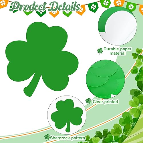 Miniatura 3 de Juego de 80 manteles individuales para el día de San Patricio con sombrero de trébol verde manteles individuales de papel desechables para el día de