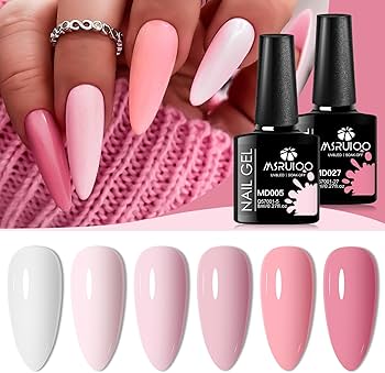Amazon.com: MSRUIOO Pink Gel Nail Polish Set 6 Colors Gel Polish