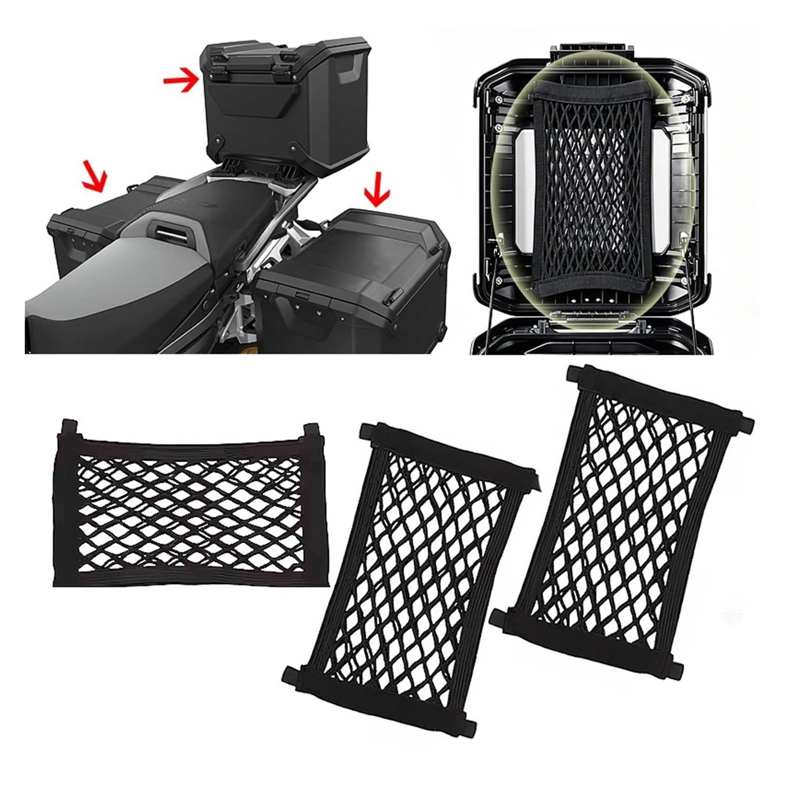 Motorrad-Koffer-Netzwerke, Gepäcktasche, Aufbewahrung, Cargo-Mesh-Netz | For R1300 GS Adventure R1300GSA 2025 2026 R1300GS ADV(Top)