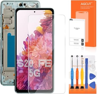 OLED for Samsung Galaxy S20 FE 5G Screen Replacement for SM-G781 Display Samsung S20 FE SM-G781V Screen Replacement G781U G781W 6.45" S20FE LCD Digitizer Touch Assembly Support Fingerprint Green