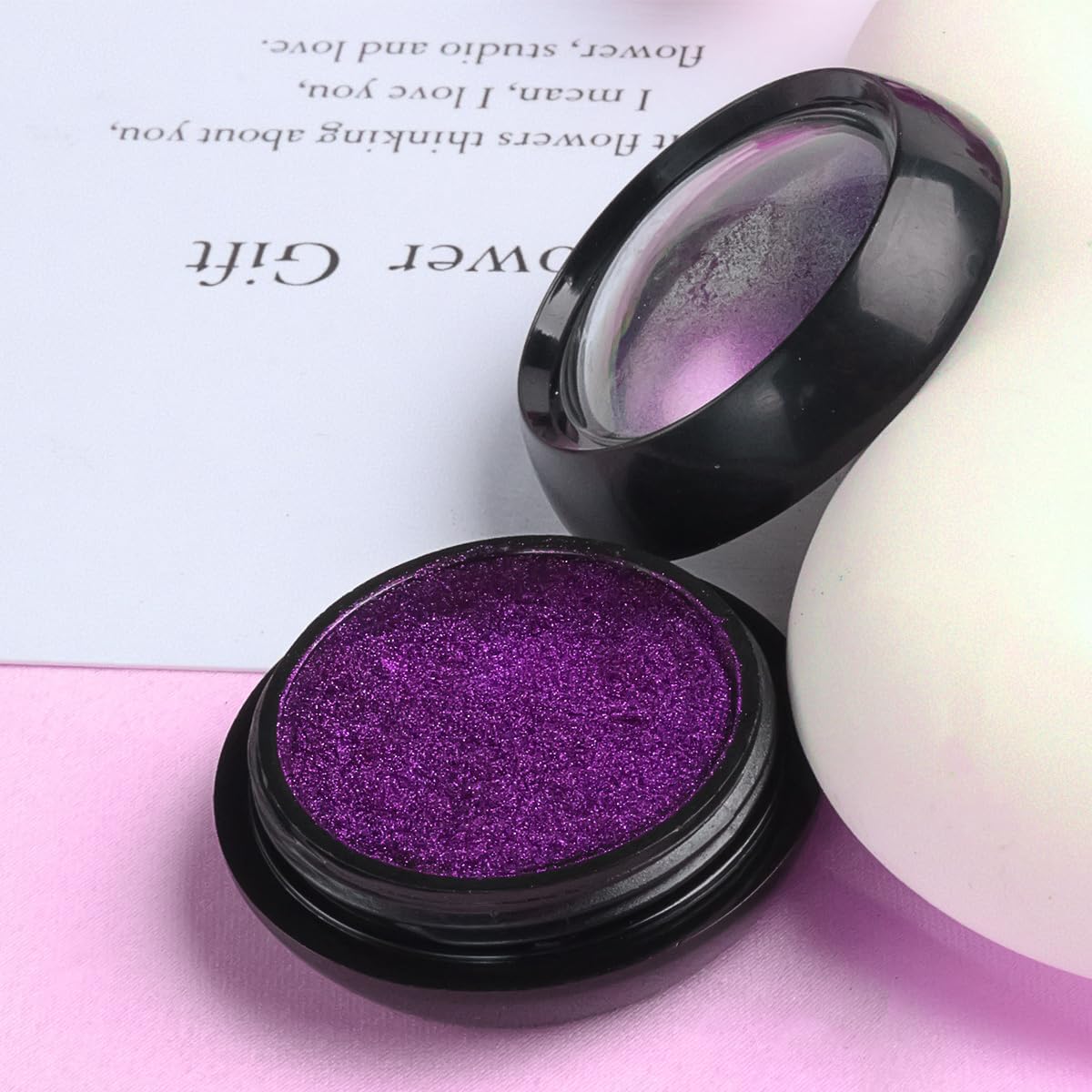 Purple Chrome Nail Powder Mirror Effect Metallic Dust Holographic Glitter Glazed Manicure Decoration Reflective Pigment for DIY Gel Polish Nail Art, Resin Craft, Gifts