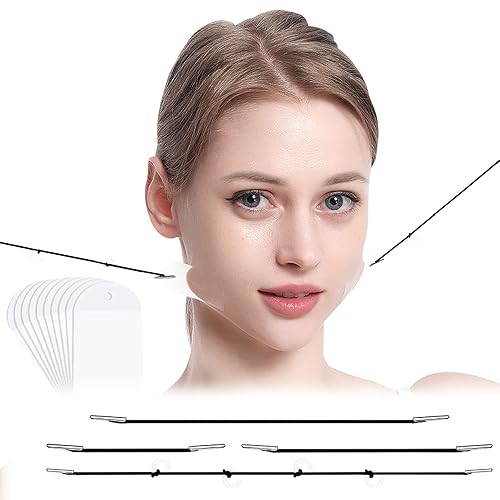 Adhesivo de estiramiento facial con cuerda fija, cintas de elevación facial, parches de levantamiento de arrugas, cinta de ojos para cara de línea