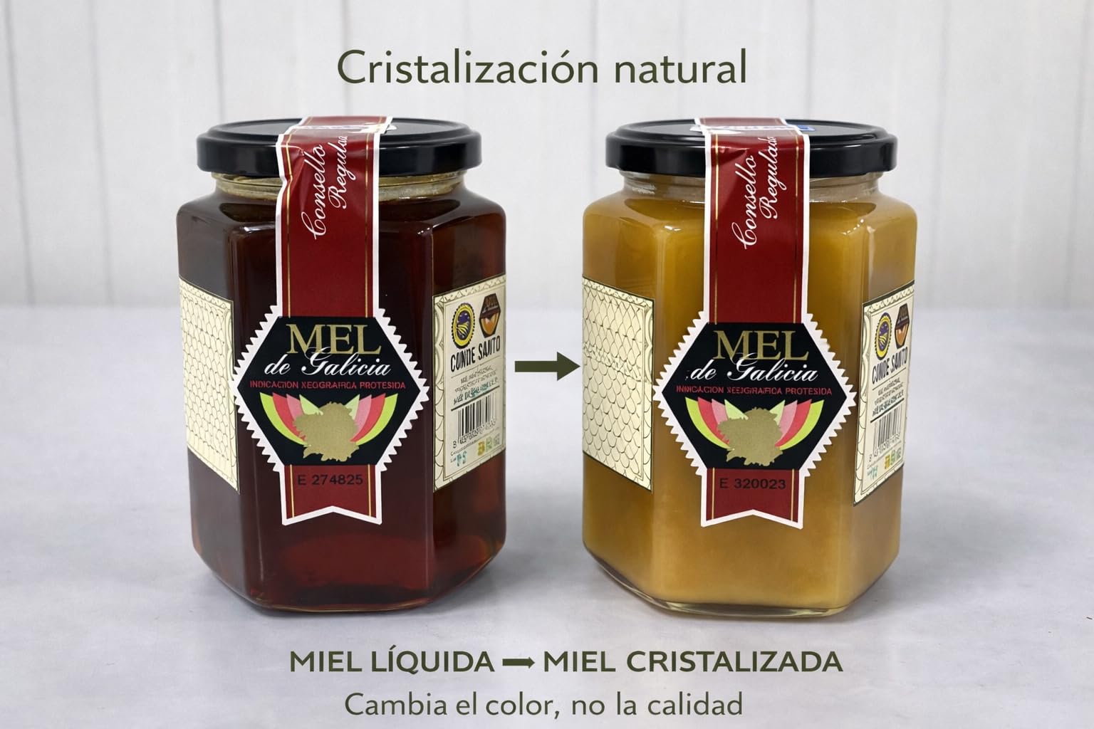 Miel Cruda de Montaña de Galicia IGP 1 kg – 100% Natural Sin Filtrar ni Pasteurizar | Miel Artesanal Directa del Apicultor | Conde Santo - 2