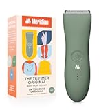 MERIDIAN The Trimmer Original - Body Hair Trimmer for Men, Electric Shaver for Pubic Hair, Chest, Legs & Bikini, Waterproof & Rechargeable, Sage
