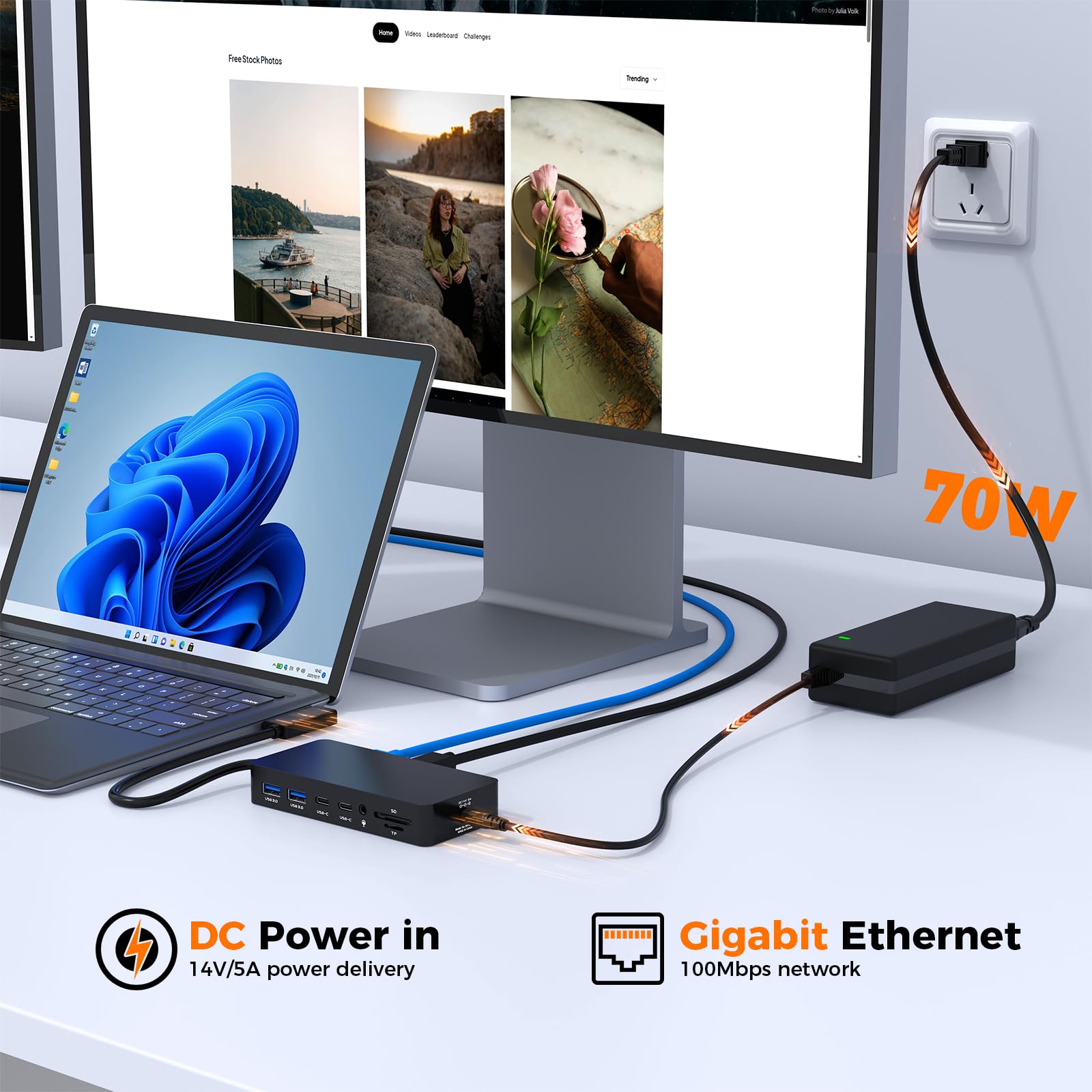Micro-soft Surface Dock 2,Surface Docking Station 12 in 1 Triple Display Surface Dock mit 2 HDMI 4K +VGAfür Surface Pro 11/10/9/8/×/7/6/5/4/3, Surface Laptop 7/6/5/go/4/3/2/1,Surface Book Laptop 3/2/1