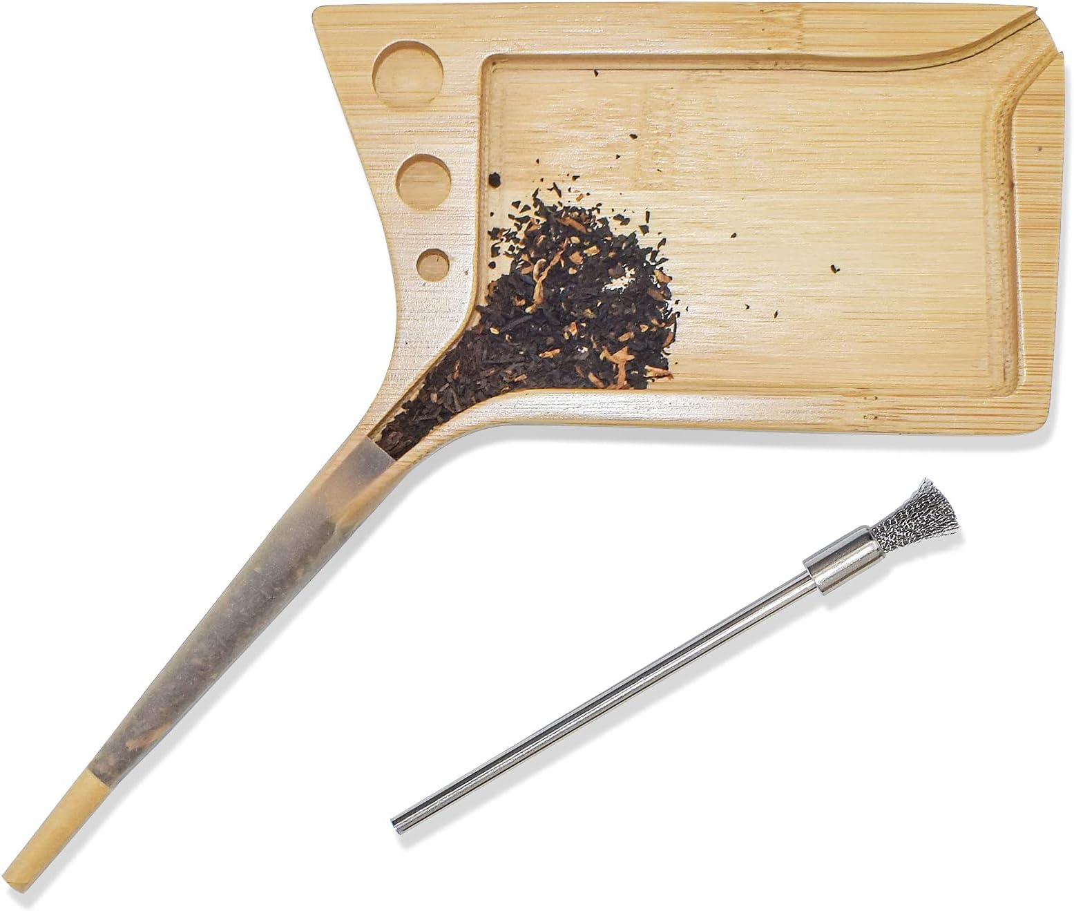 Pre-Rolled Cone Loader | Paper Cone Funnel Tool | Bamboo Rolling Tray (Cone Loader with Brush)