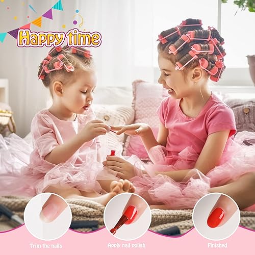 Miniatura 4 de Sets de Esmalte de Uñas para Niños TOMICCA, 18 Piezas 100% No Tóxico, Esmalte de Uñas a Base de Agua Fácil de Despegar y de Secado Rápido, Juego