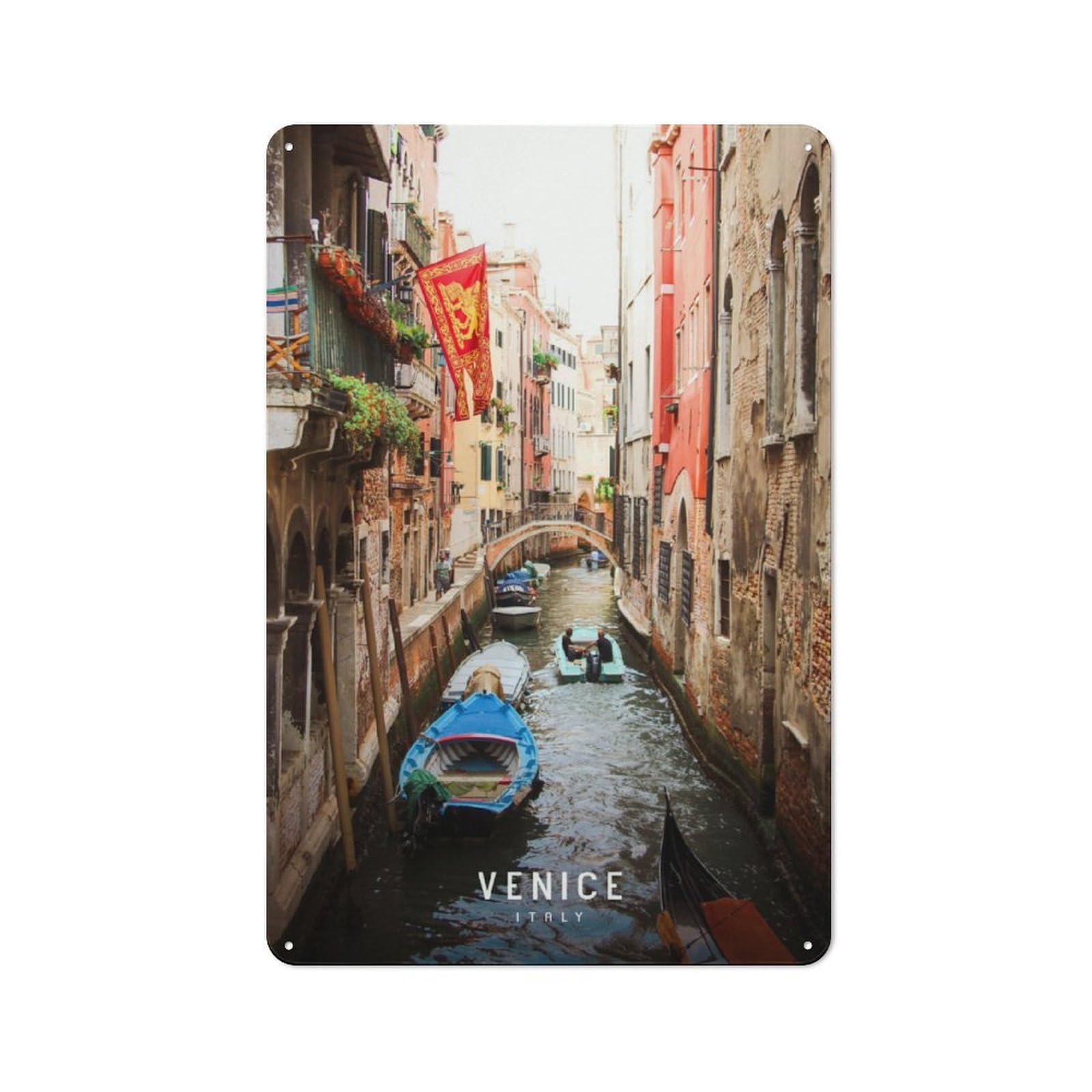 Junmoney Venice Tin Sign 30X20cm For Café Or Home Bar, Retro Wall Decor, For Garage, Workshop And Man Cave Decoration