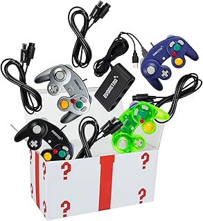 4 Pack Gamecube Controller Bundle - with 4 Extension Cords and a 4-Port Adapter for/Switch/PC by EVORETRO - coolthings.us