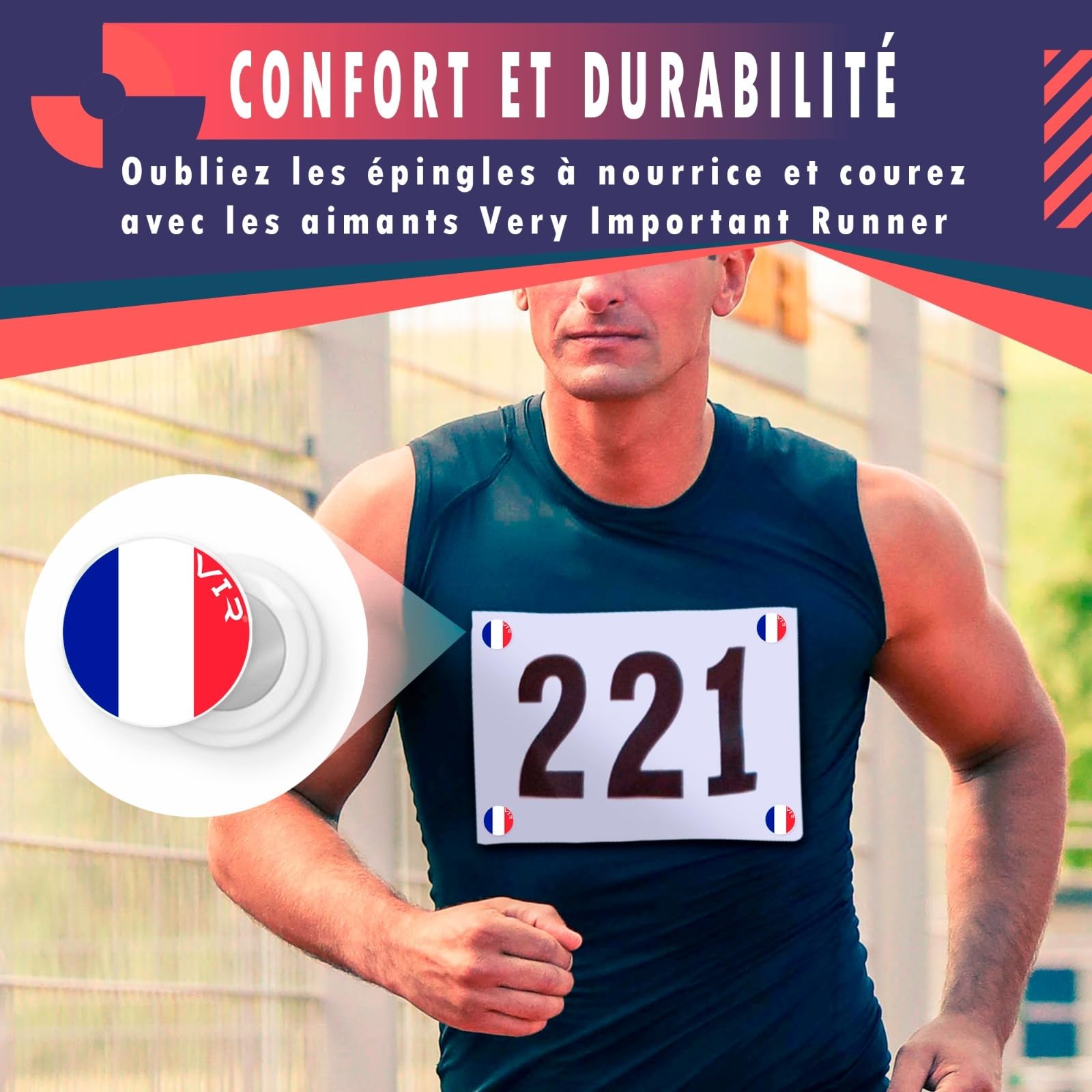 Aimants Porte-Dossard Running - Fixation Solide Et Confort Pour Tes Courses Sans Frotter !