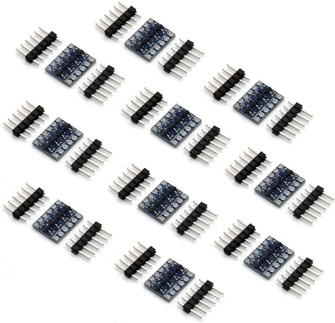 10Pcs 3.3V-5V 4 Channels Logic Level Converter Bi-Directional Shifter Module for Arduino CYT1076