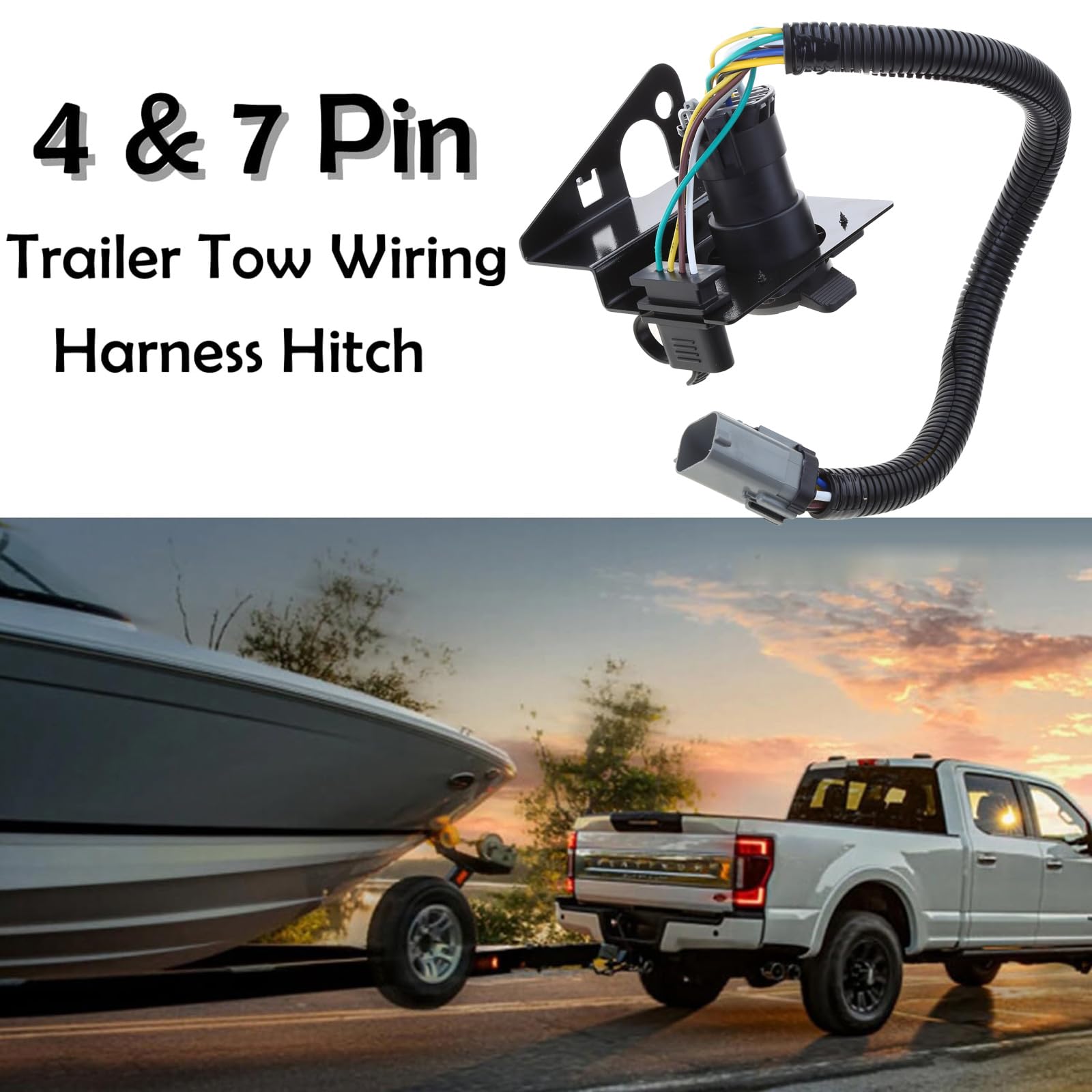 Conector de enganche de 4 y 7 pines para remolque de remolque para camioneta F350 Super Duty