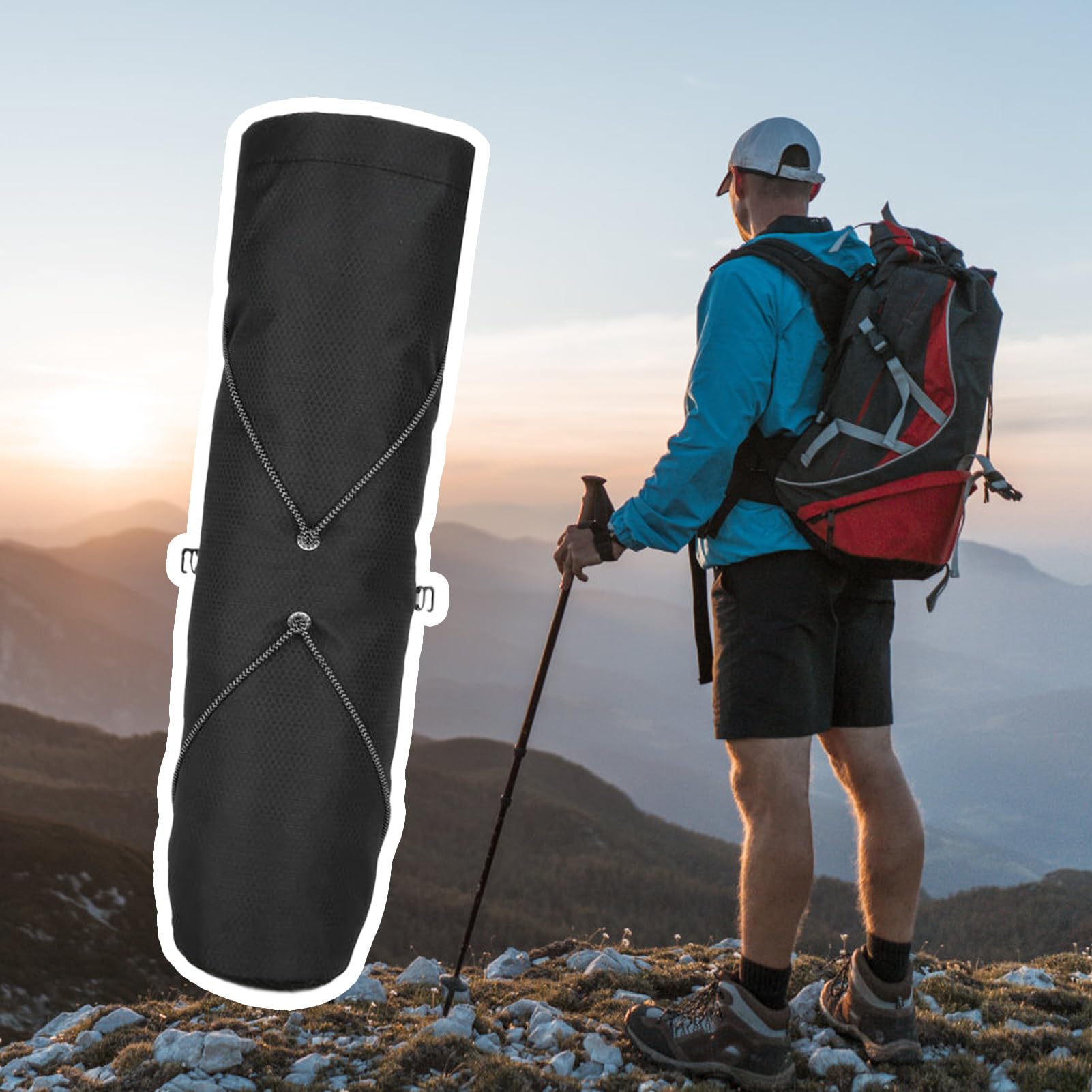 Housse Pliable Pour Bâtons De Randonnée Yjkedfh, étui De Voyage Léger Et Imperméable, Pour Alpinisme, Camping, Trail, Avec Poignée Rembourrée Et Fermeture Sécurisée