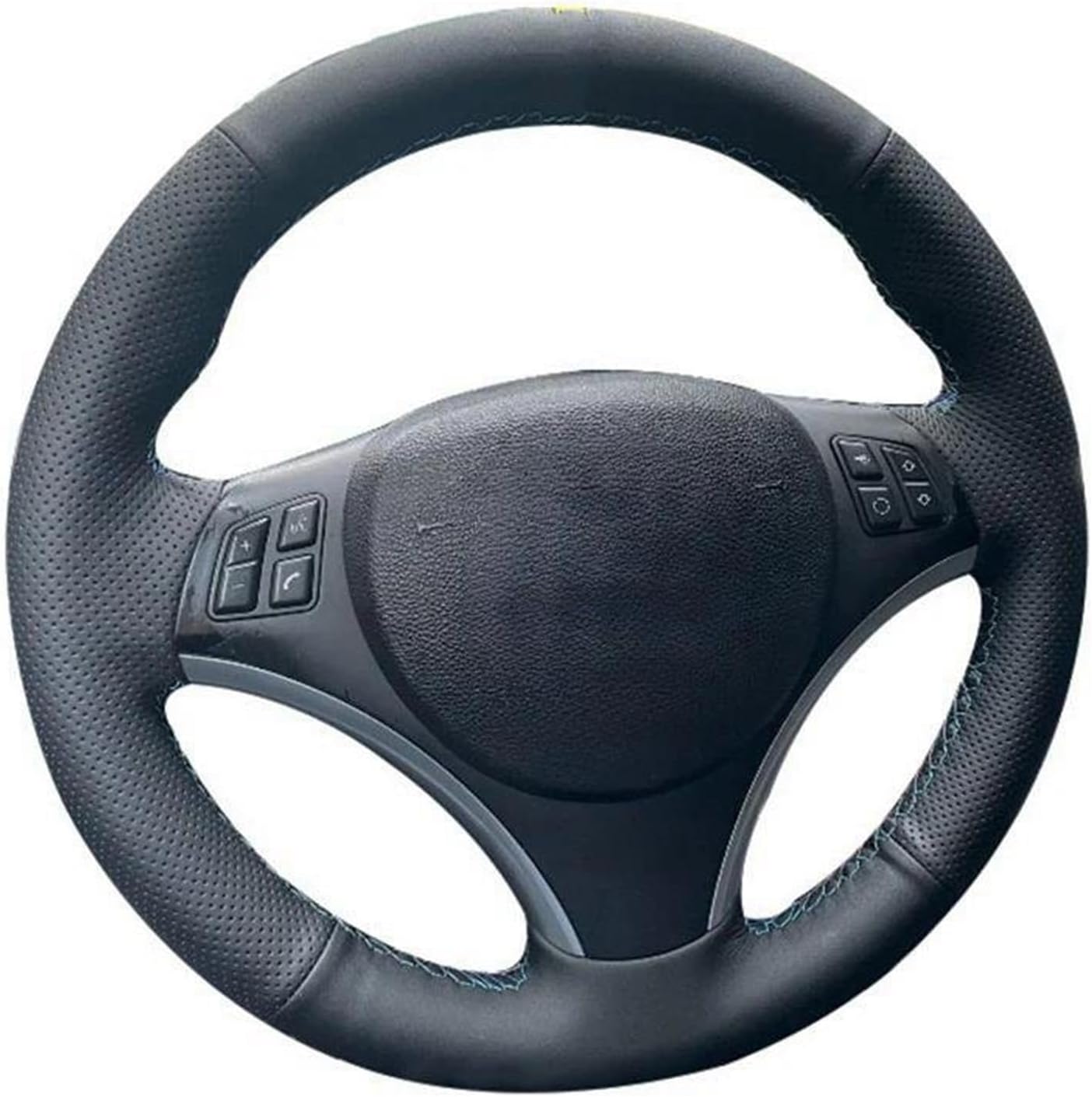 Car Steering Wheel Cover Anti-Slip Napa Artificial Leather For E87 E81 E82 E88 X1 E84 E90 E91(Touring) E92 E93 Parts(Brown)
