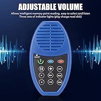 Vista 2 de Bewinner Mini reproductor de audio portátil de carga solar de la Biblia, 4GB, azul