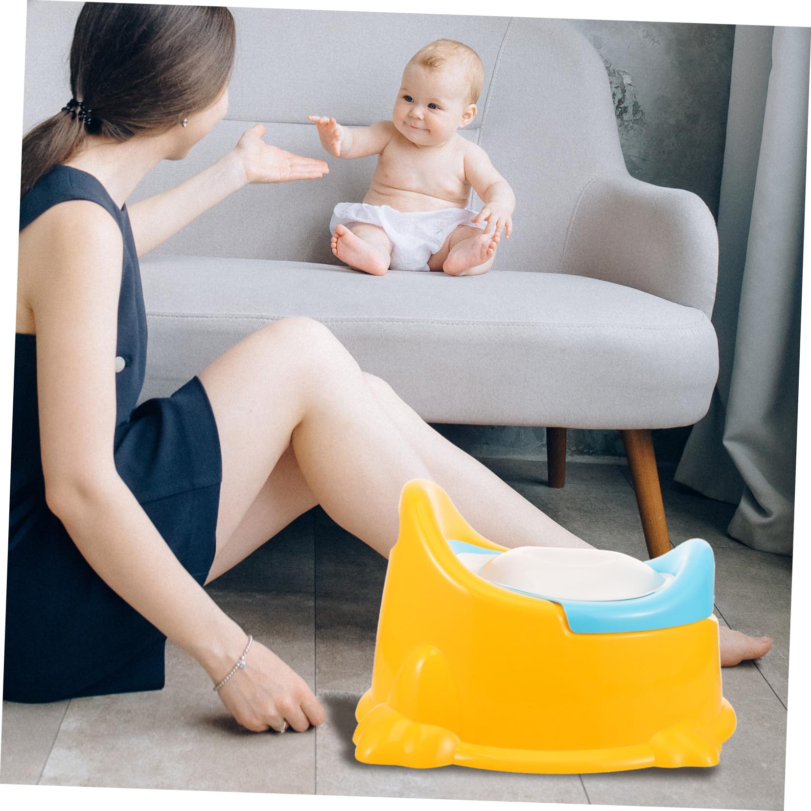Junge Mädchen Töpfchen Toilettentrainer Tragbar Gelb Leicht Zu Reinigen Sicher Kunststoff Für Mädchen Und Jungen Toddler Training Potty Für Hause