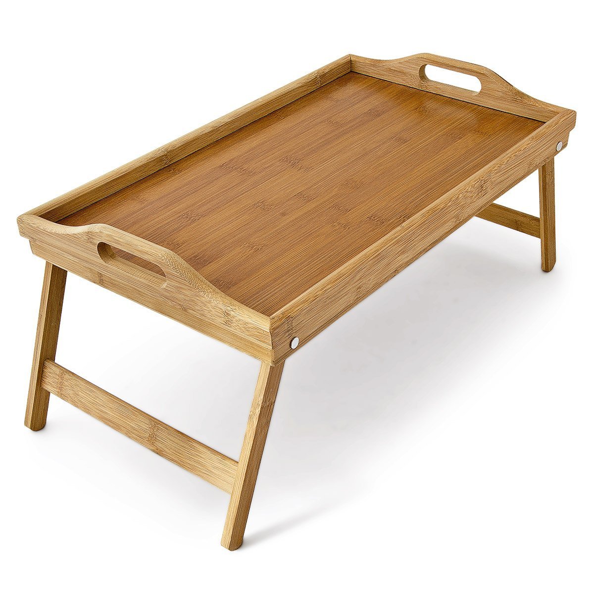 Plateau de petit-déjeuner pliable en bambou pour table de lit ou cuisine