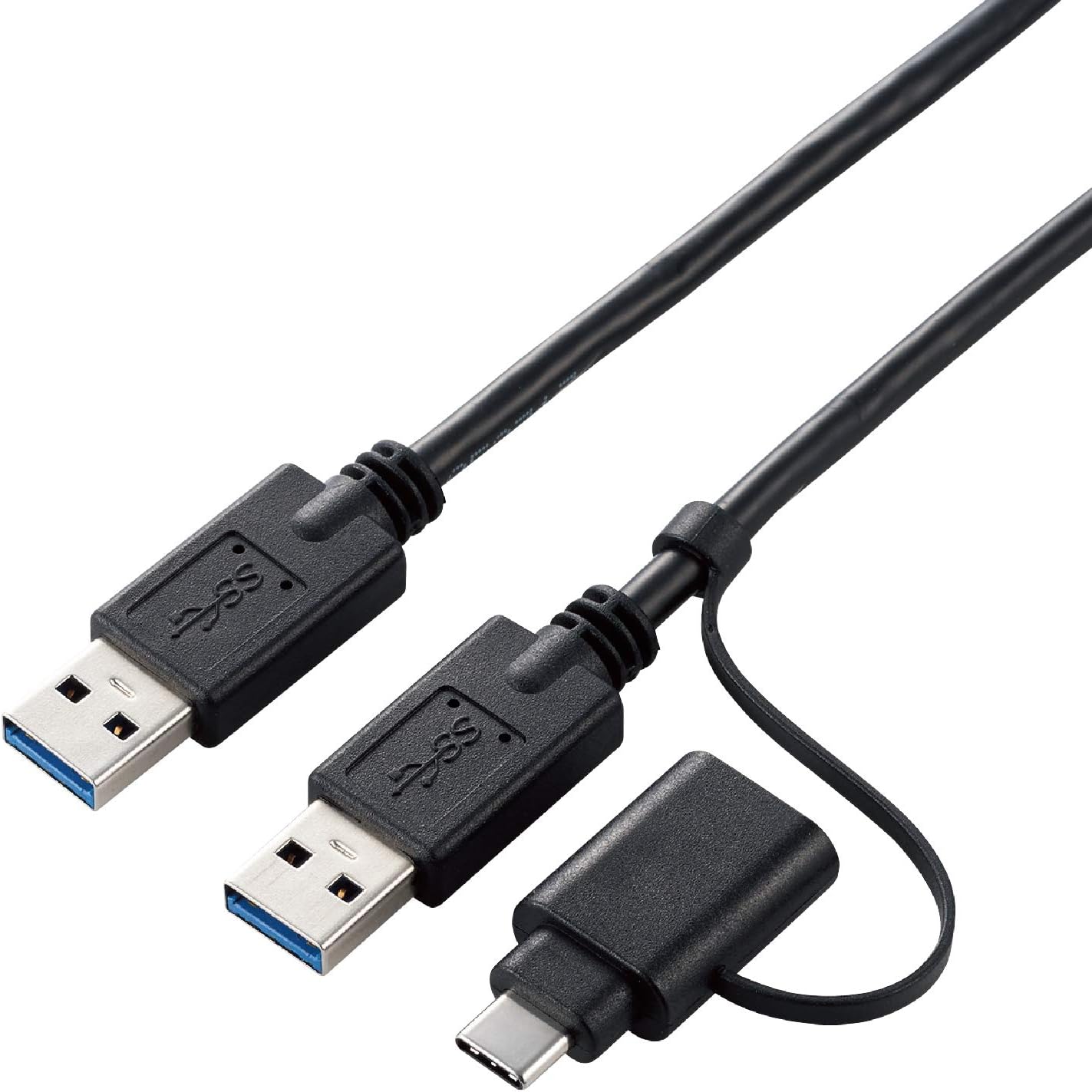 Amazon Co Jp エレコム データ移行ケーブル Windows Mac対応 Usb3 0 Type Cアダプタ付属 1 5m ブラック Uc Tv6bk パソコン 周辺機器