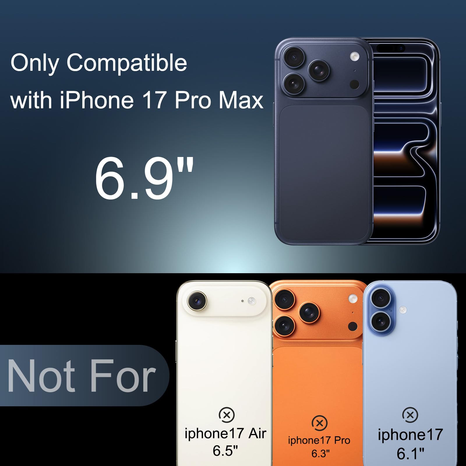 Akkuhülle für iPhone 17 Pro Max (6,9"), 8500mAh Tragbares Ladegerät Wiederaufladbar Akku Hülle mit Standfuß,Powerbank Handyhülle Verlängerte Batteriesicherung für iPhone 17 Pro Max