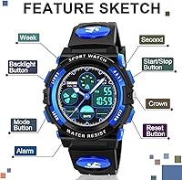 Vista 2 de ATIMO - Reloj infantil LED multifuncional e impermeable, regalos para niños