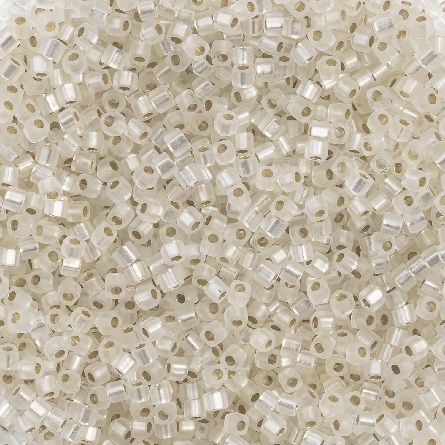 Miyuki Square/Cube Beads 1.8mm Crystal Matte Silverlined APX 20 Gram Vial Japanese Glass Beads