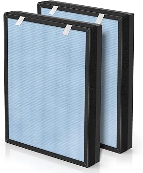 HSP002 Replacement Filter Compatible with HSP002 Smart True 2.0 Air Purifier Filters , 4-IN-1 Stage Filtration H13 True HEPA Air Cleaner for Large Room and Home, Carbon to Remove Odor, 2 Packs