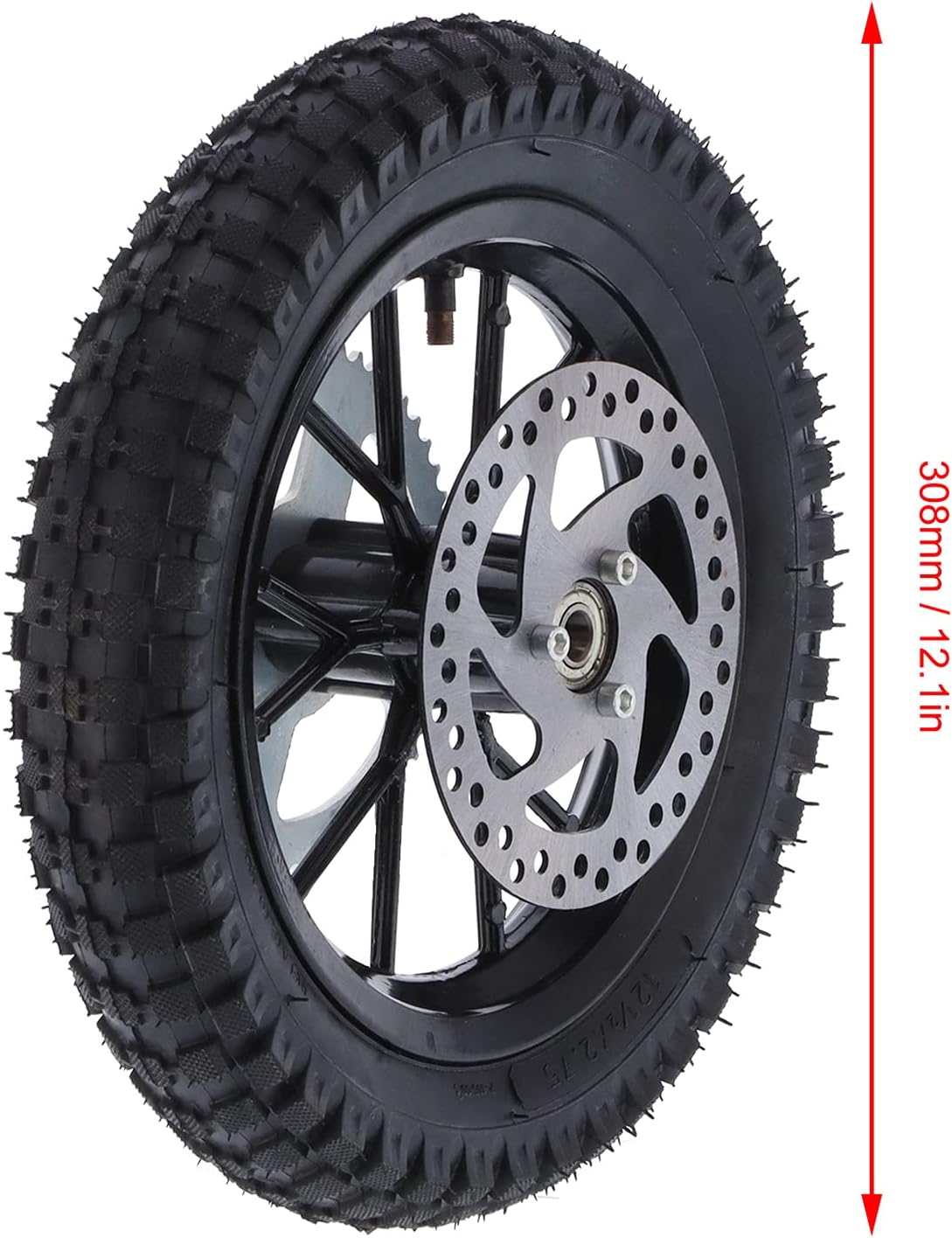 2.5X10 Dirt Tire And Rim,Mini Bike Front Wheel,Attendant And Transport Wheelchairs,Rear Back Wheel Tire 12.5 x 2.75in Replacement for Coolster 2 Stroke Mini Dirt Bike QG-50