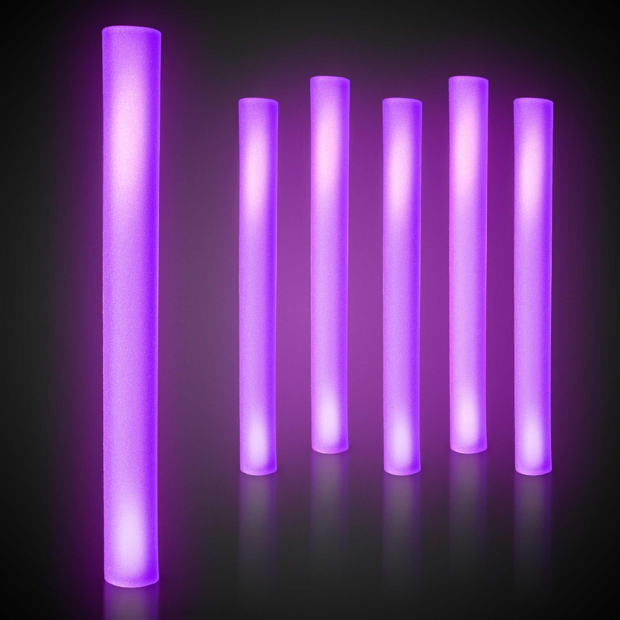 Fun Central 6 Pack 16 Inch Flashing LED Foam Stick Baton (Purple)