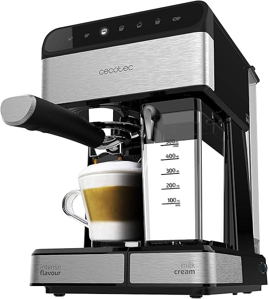 Cecotec Machine à café Semi-Automatique Power Instant-ccino 20 Touch Serie Nera. 1350 W, 20 Bars de Pression, 1.4 L, 6 Fonctions, Chauffage par Thermoblock, Tactile, Réservoir de Lait - 1