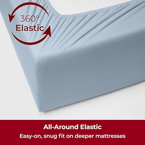 Miniatura 5 de Mellanni Sábanas extra profundas King  4 piezas de ropa de cama de la colección Iconic  Lujosas y ultrasuaves  Sábanas refrescantes  Resistente a