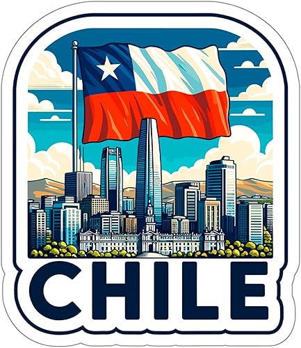 Adhesivo de recuerdo de Chile, vinilo pequeño impermeable para botella de agua, taza, pasaporte, libro de recortes, cuaderno, portátil, vaso,