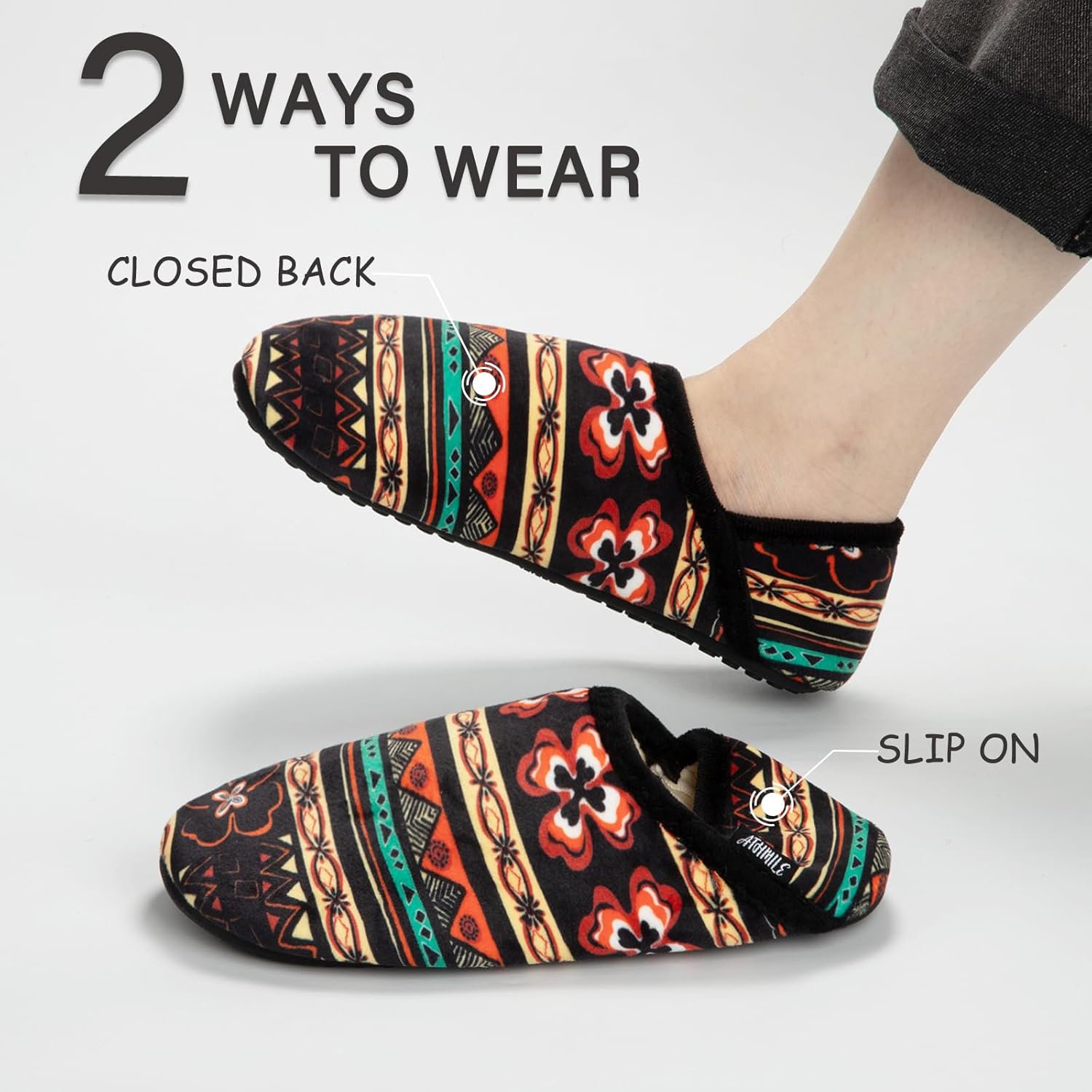 ATHMILE House Slippers for Women Men Indoor Barefoot Slippers Socks Furry Slip on House Shoes Cozy Comfy for Home Bedroom Travel Yoga - Image 3